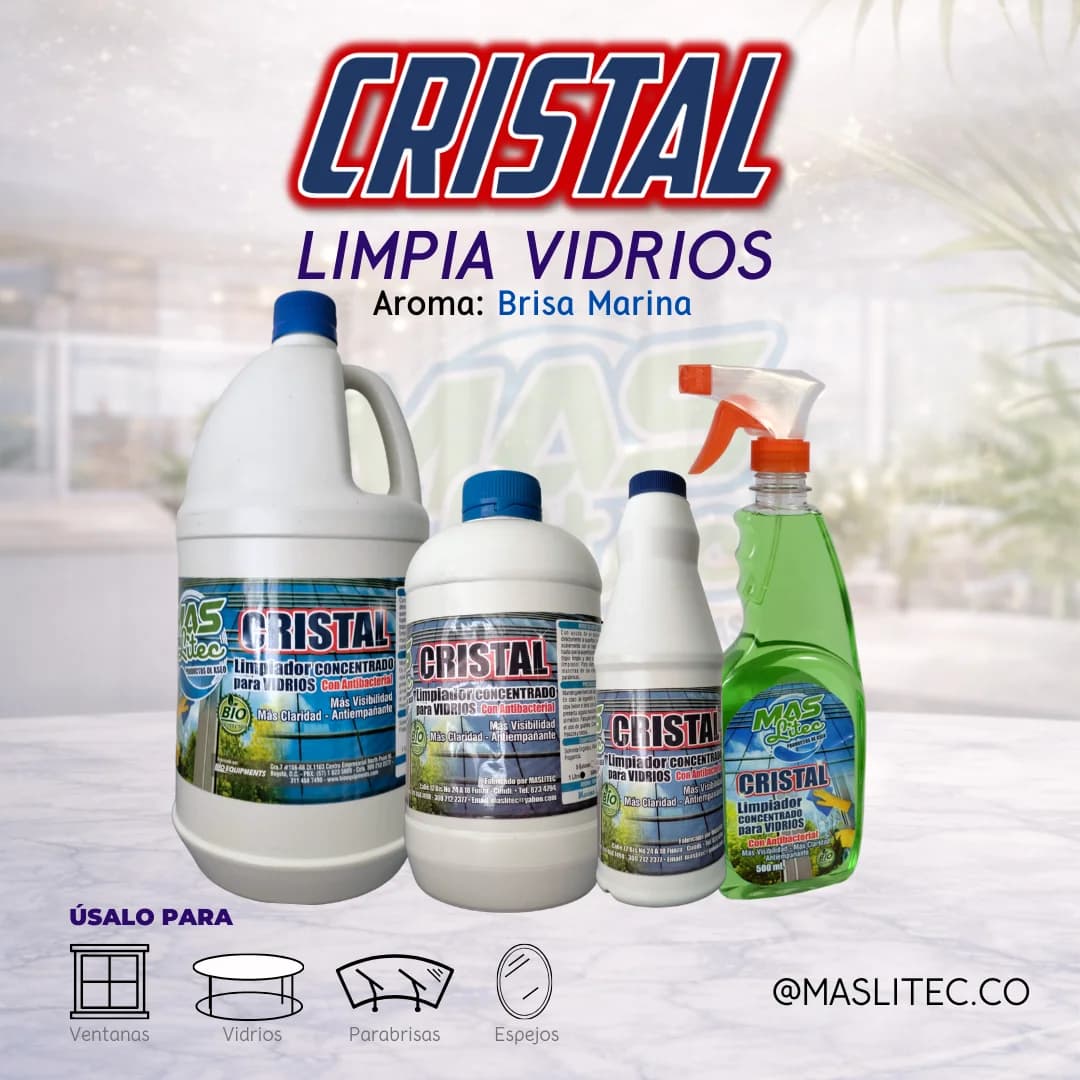 LIMPIADOR DE VIDRIOS CONCENTRADO ANTIBACTERIAL